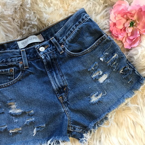 Levi's 505 Cut Off Shorts Size 31 - Picture 3 of 11